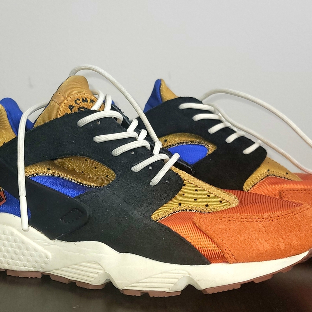 Nike Women's Multi-Color Suede & Mesh Sneakers - Black, Orange, Blue, Tan
